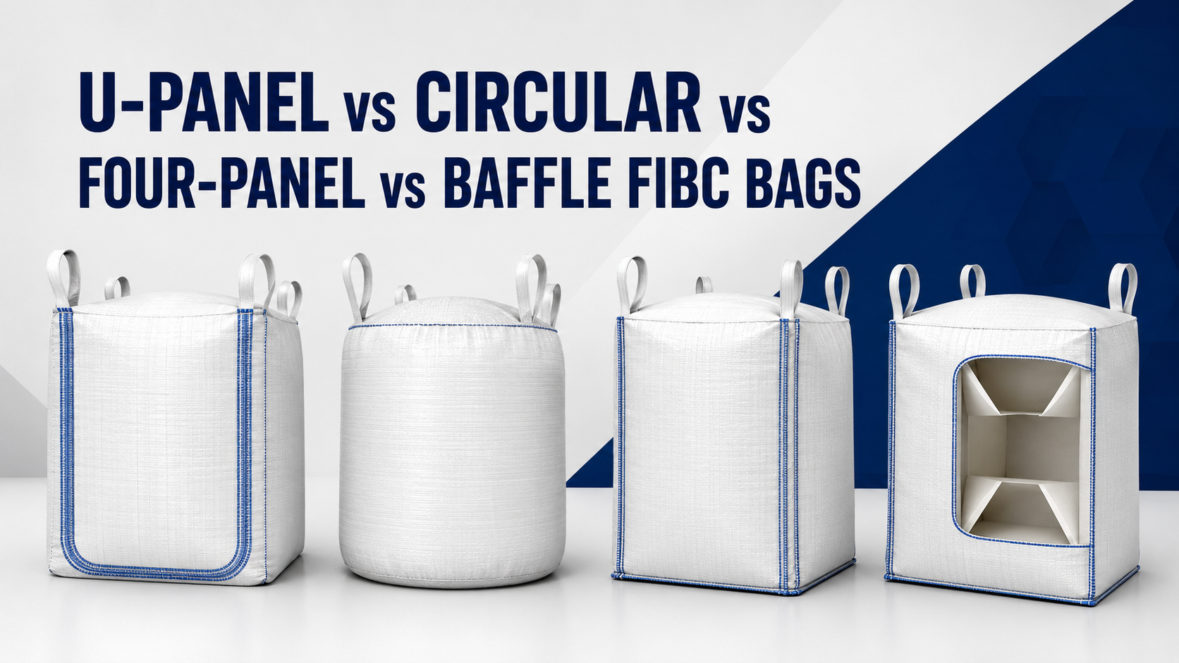 Sacos FIBC U-Panel vs Circular vs Quatro Painéis vs Defletores