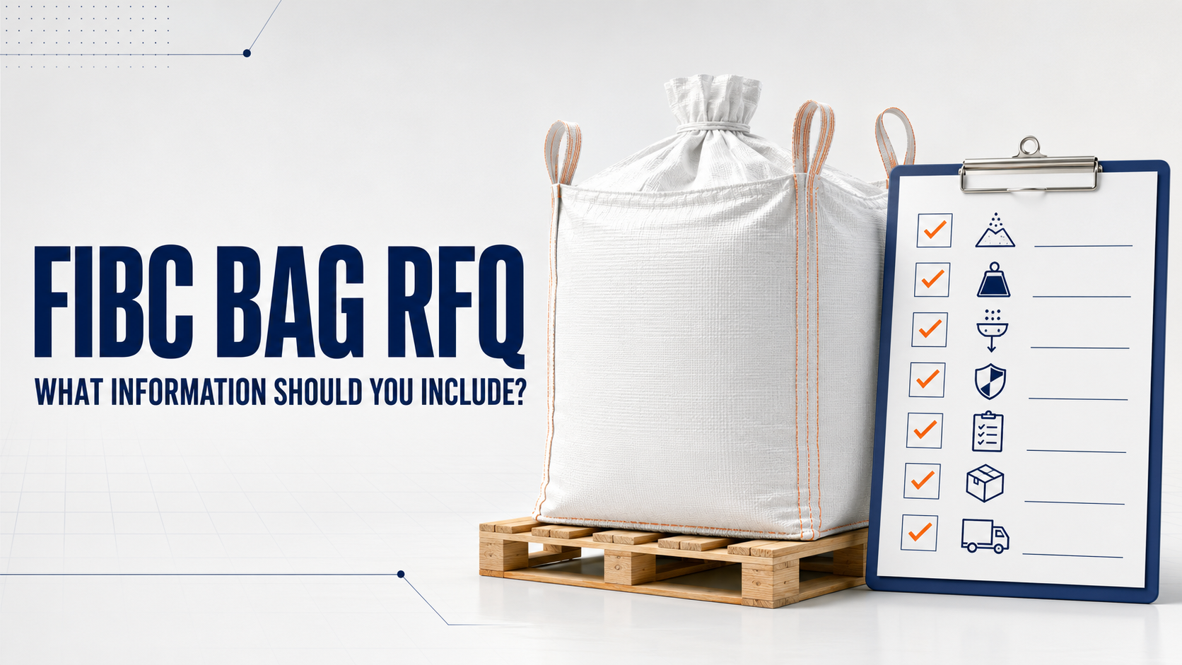 Que informações devem ser incluídas em uma RFQ de bolsa FIBC?
