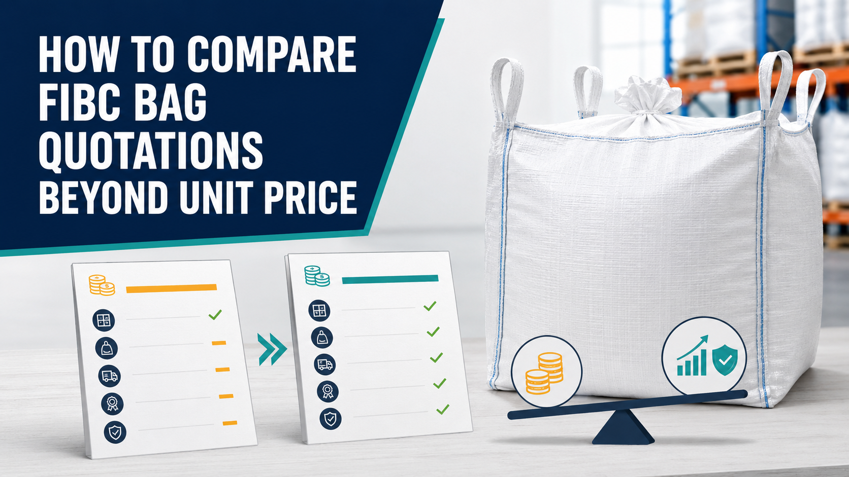 Como comparar cotações de sacolas FIBC além do preço unitário