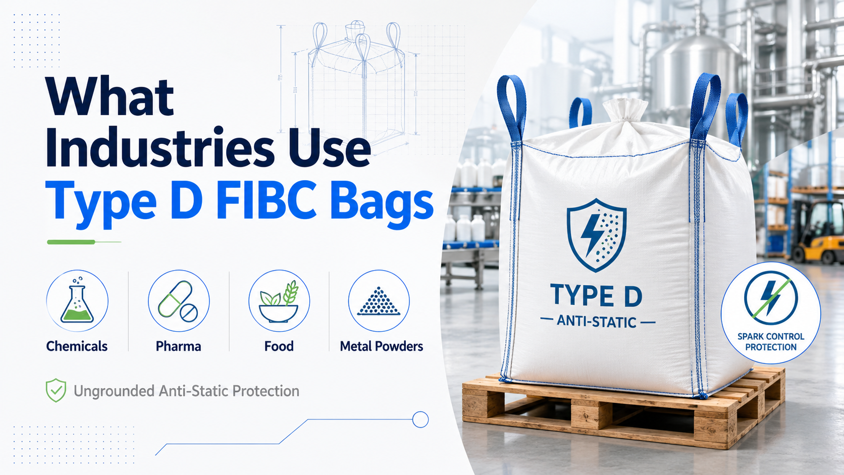 Quais indústrias usam sacos FIBC tipo D?